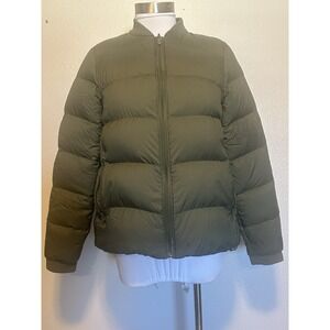 LULULEMON Reversible 800 Goose Down Filled Puffer Bomber Jacket Green Size 8